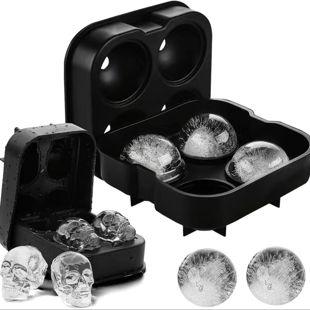 4 Skull Silicone Ice Ball Trays